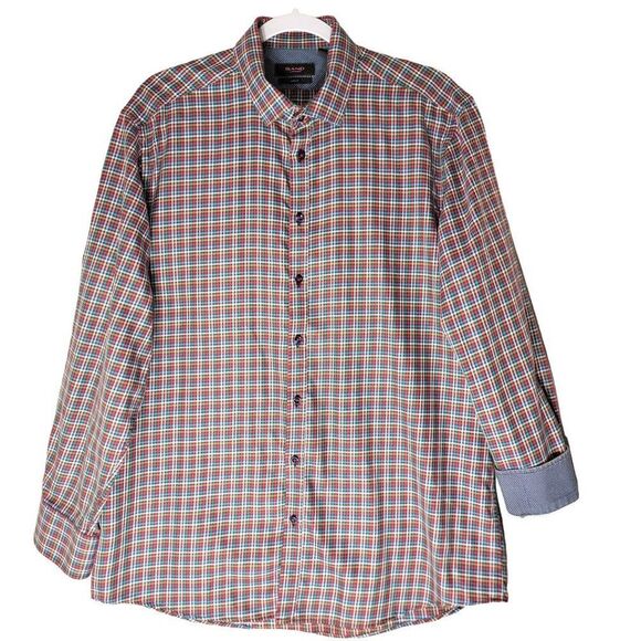 Sand Copenhaven 2 Ply Button Up Shirt Mens 43 LS Contract Cuff Colorful Multi - Picture 2 of 12